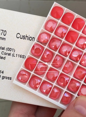 【施】正品奥钻4470尖底肥方果冻红色L116S美甲耳饰项链DIY异形钻