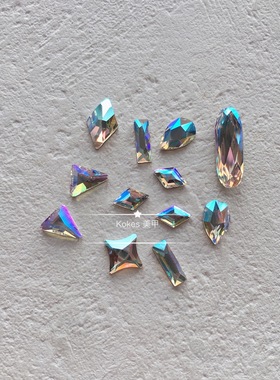 【施】正品奥钻 001SHIM白色闪烁 菱形内方长条 美甲异形钻闪烁白