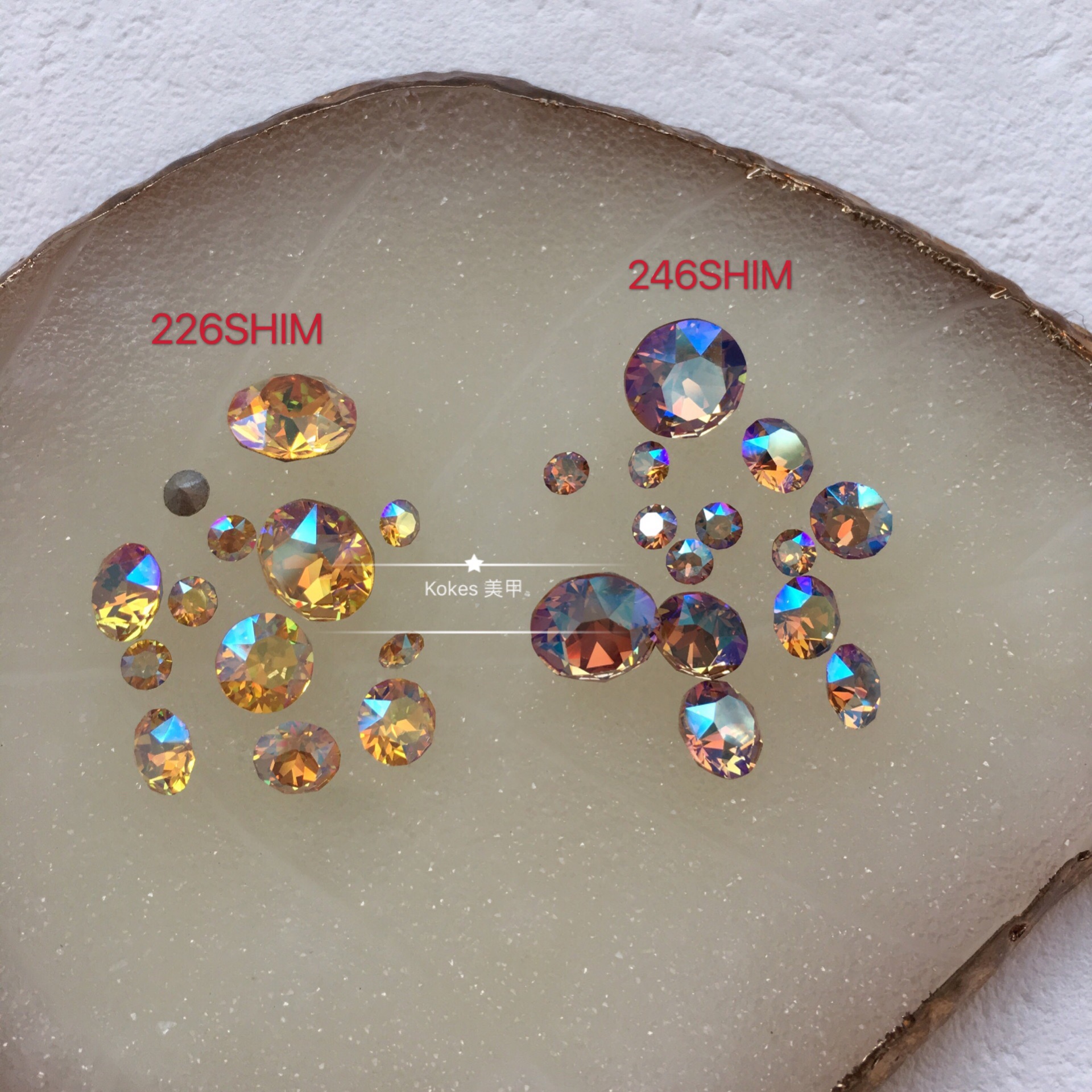 正品奥钻底圆水晶闪烁系列