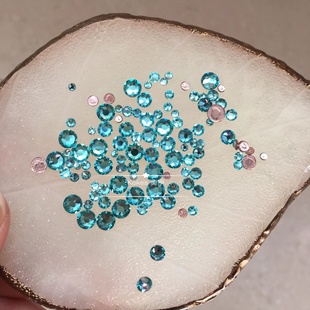 【施】正品奥钻烫底圆钻浅翠蓝263#孔雀蓝烫钻烫金底小钻蓝色贴钻