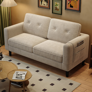 沙发客厅2026新款布艺沙发休息区出租房小户型双三人直排小型沙发