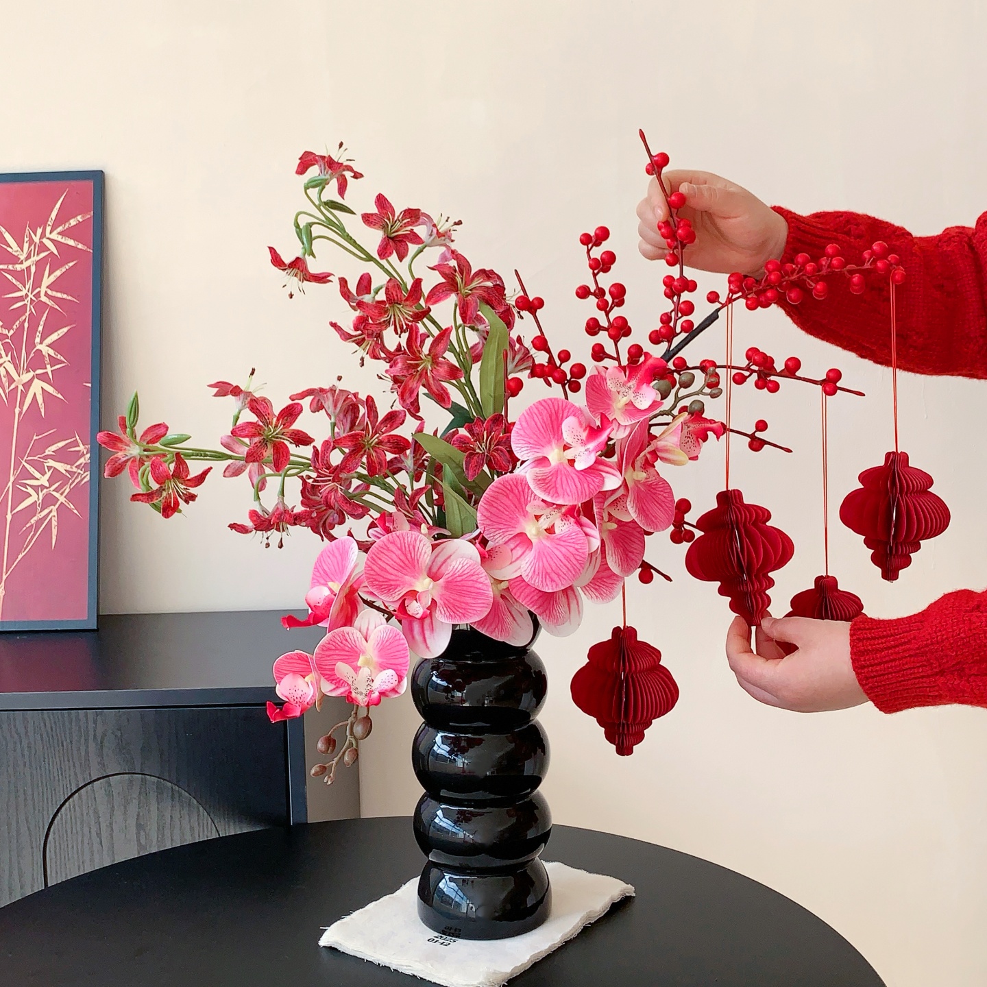 高级感逼真新年仿真花束假花装饰品摆件乔迁搬家结婚花束婚房布置