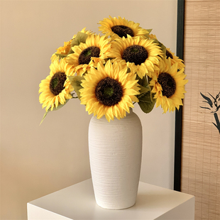 饰花摆件 仿真花向日葵花束假花绢花插花太阳花室内家居客厅餐桌装