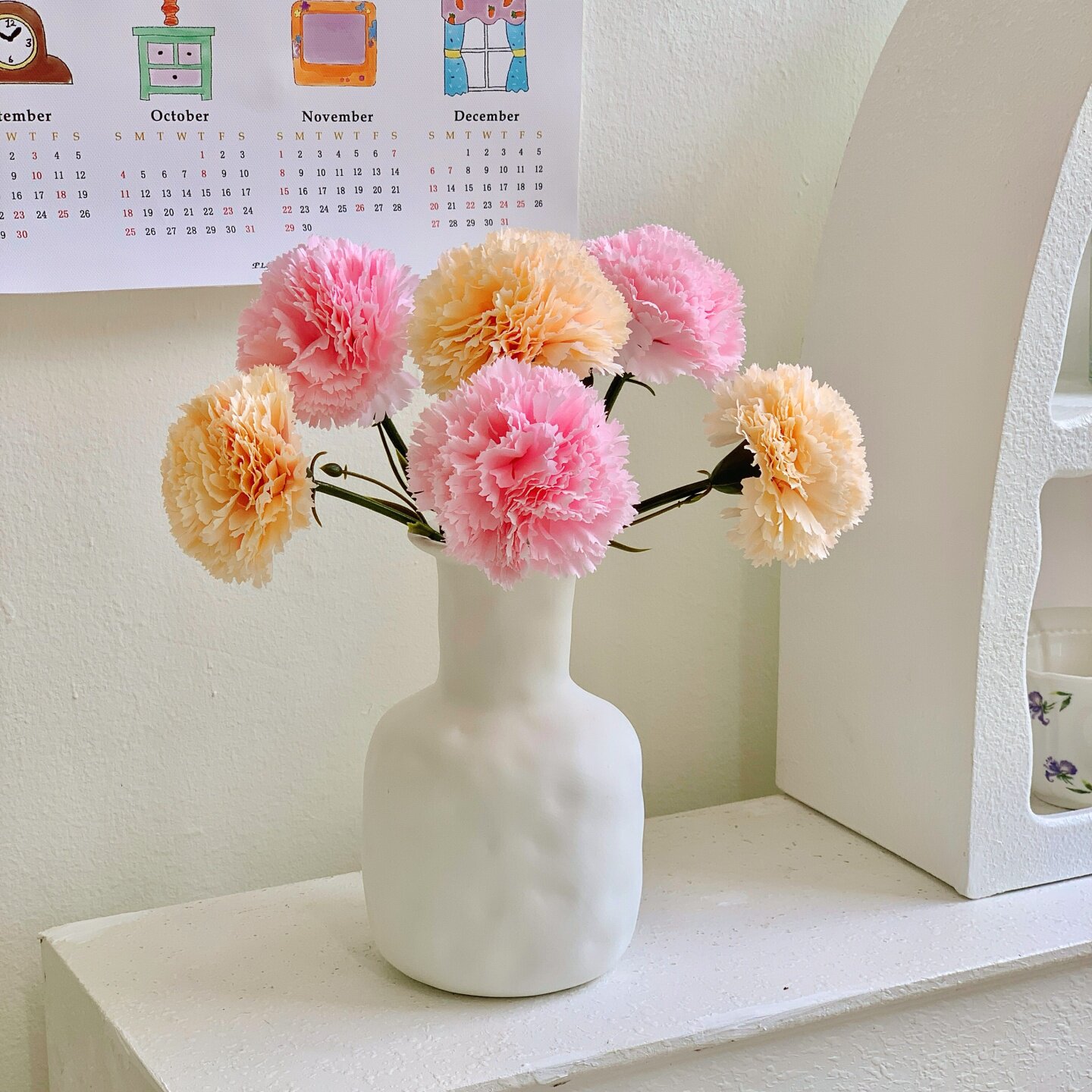 高级感逼真仿真花假花摆设康乃馨干花花束客厅装饰花艺插花摆件图片