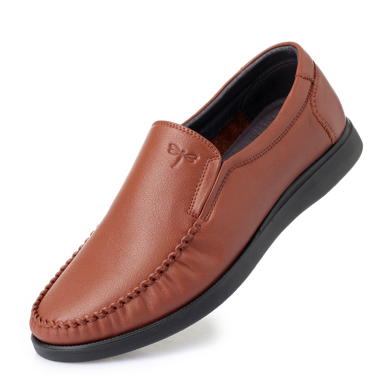 红蜻蜓男鞋休闲真皮软皮软底皮鞋