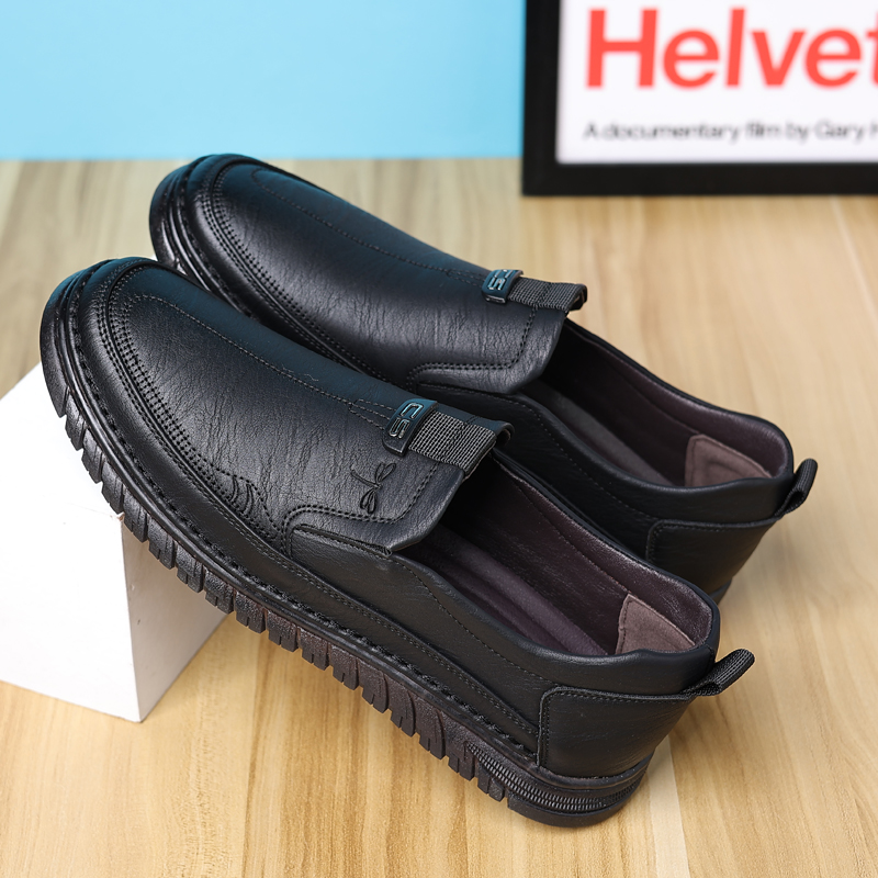 红蜻蜓男鞋软牛皮软底休闲皮鞋