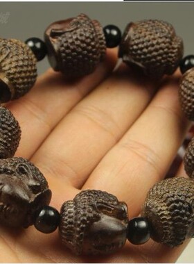 沉香手串木佛头珠文玩手链