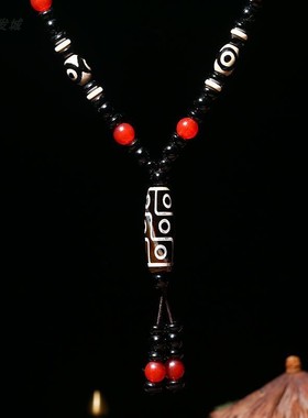 玛瑙项链男女九眼天珠