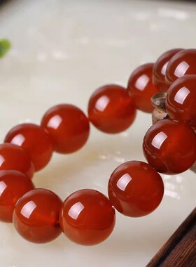 天然真品红玛瑙手链玉石手串男女款本命年转运珠优质手链新品特价