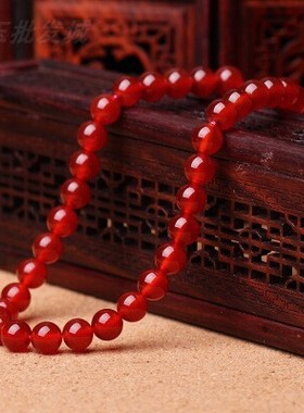 正品天然红玛瑙毛衣链长短款首饰圆珠项链女士款气质玉石链子挂饰