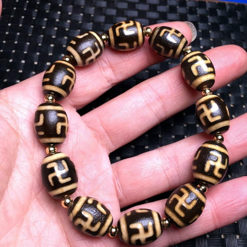 玛瑙万字天珠手串天然玉髓真品佛珠手链手环男女天珠手链流行饰品