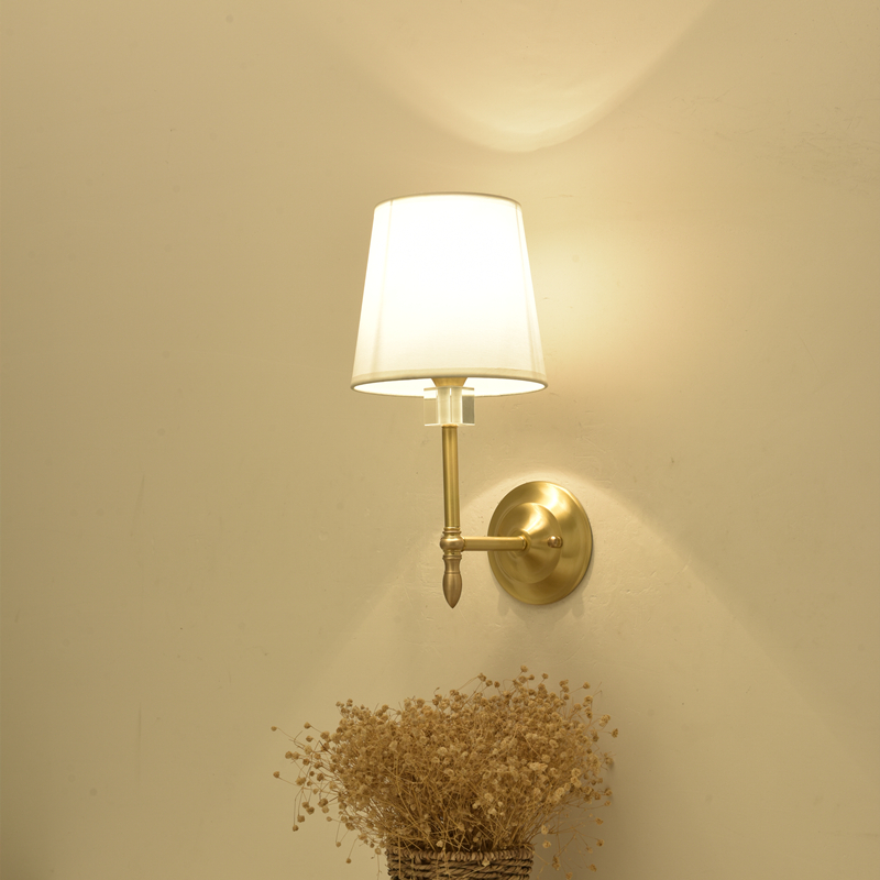 壁灯床头现代简约欧法式卧室led全铜轻奢客厅电视背景调光墙壁灯