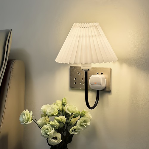简约插座式夜灯卧室床头墙壁灯