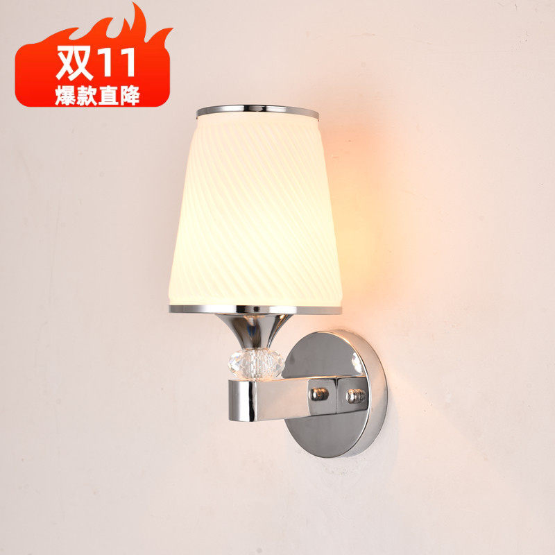壁灯卧室床头灯现代简约带遥控银色北欧客厅背景带开关led墙壁灯