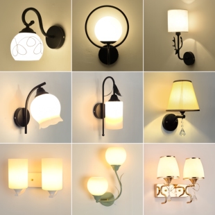 卧室led壁灯新款 简约客厅走廊灯楼梯灯北欧房间床头灯 墙灯美式