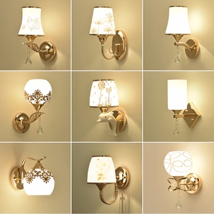 现代简约墙灯led卧室床头灯酒店民宿客厅背景墙带拉线开关壁灯