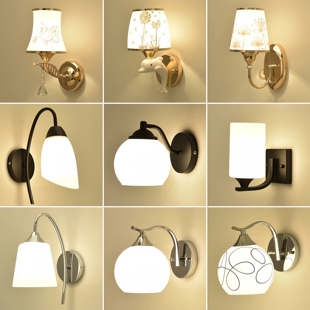 壁灯卧室简约现代led三色光床头灯客厅灯酒店民宿工程墙壁灯具