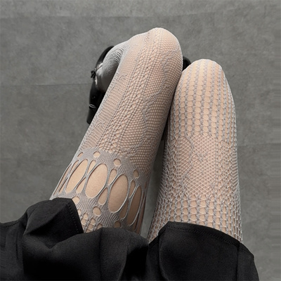 美式镂空渔网袜不规则破洞连裤袜