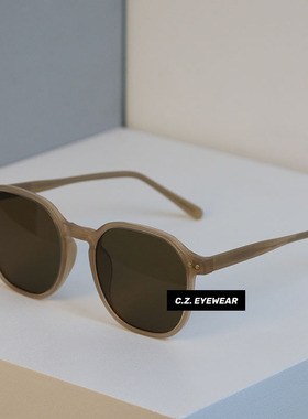 温柔奶茶色墨镜配近视ins风