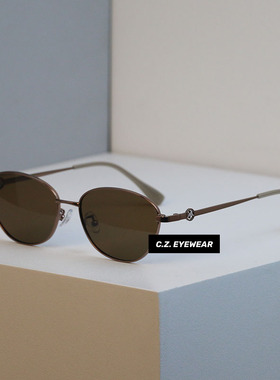 老钱风复古金丝边高级感墨镜