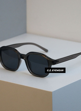 日杂风复古多边形防紫外线墨镜