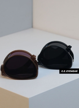 便携式折叠欧美猫眼高级感墨镜