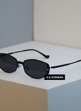 未来感一片式方形墨镜小棕镜时髦