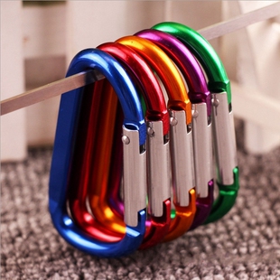 D型扣压扁铝合金登山钩扣 背包扣户外运动背包钥匙扣 户外快挂扣