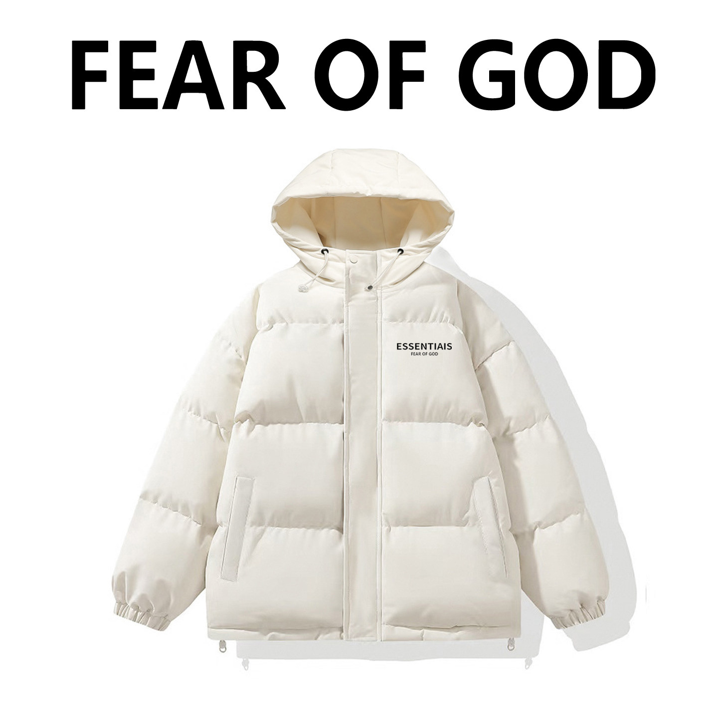 FOG连帽棉服ESSENTIALS男女情侣加绒加厚防风宽松冬季抗寒外套