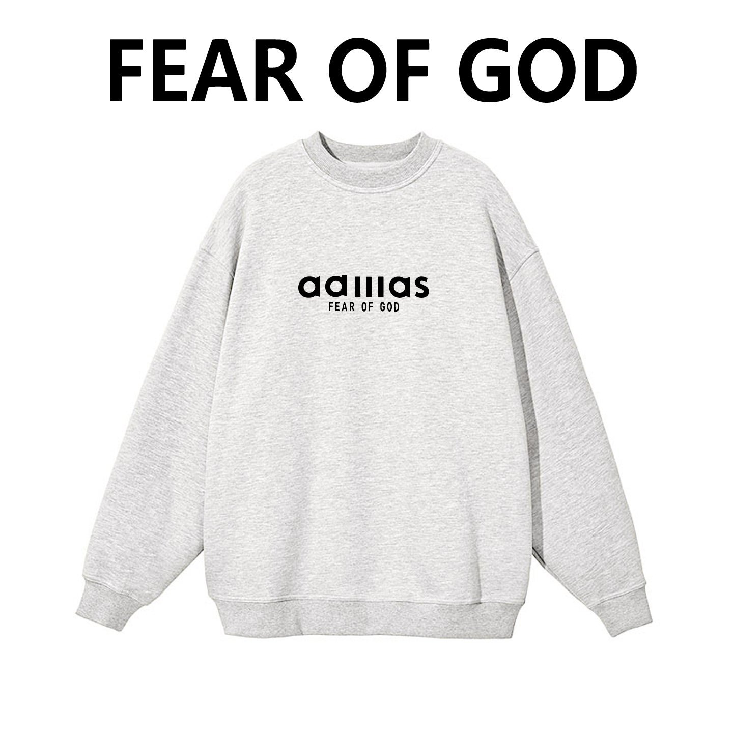FEAR OF GOD联名AD复线FOG圆领秋冬长袖卫衣高街重磅男女情侣装