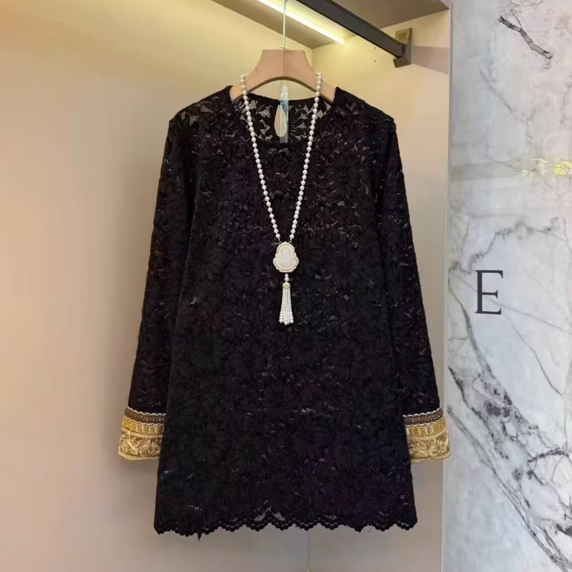 欧货胖MM2025秋冬新款蕾丝打底衫