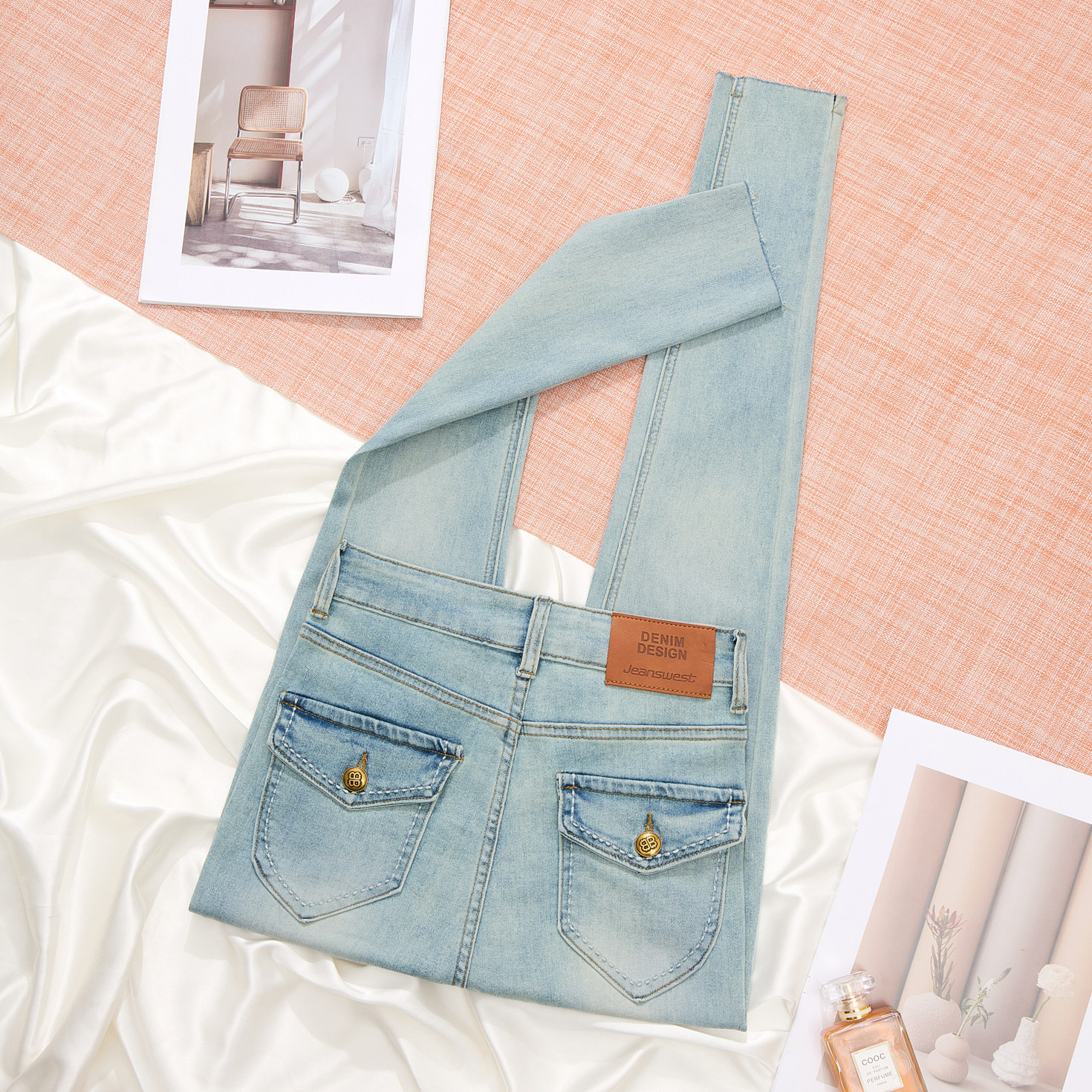 提臀神裤·后口袋翻盖加绒小脚裤女冬季新款高腰修身提臀铅笔靴裤,女装/女士精品,牛仔裤,淘宝优惠券,粉丝福利购,淘宝优惠卷