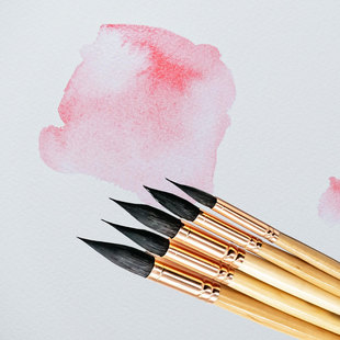 秀明ArtSecret灰鼠毛混羊毛尖形笔549改良更尖水彩丙烯画鞋画笔