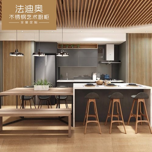 定制石英石台面小户型不锈钢厨房