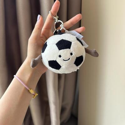 英国Jellycat2024新品趣味网球足球挂件茄子西高地挂饰钥匙扣玩偶