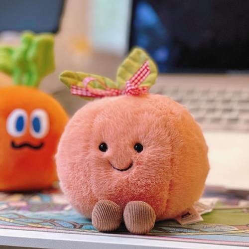 jellycat双叶桃子水蜜桃毛绒玩具