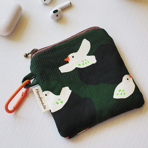 绿底鸟mini收纳包钥匙零钱耳机包