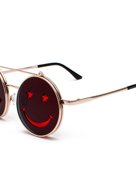 个性笑脸翻盖双层搞笑太阳眼镜