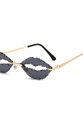 新款欧美搞怪无框嘴唇太阳镜