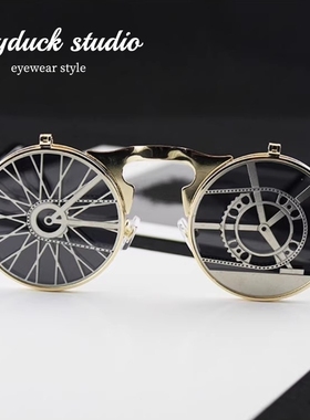 双层翻盖墨镜男款女赛博朋克蒸汽