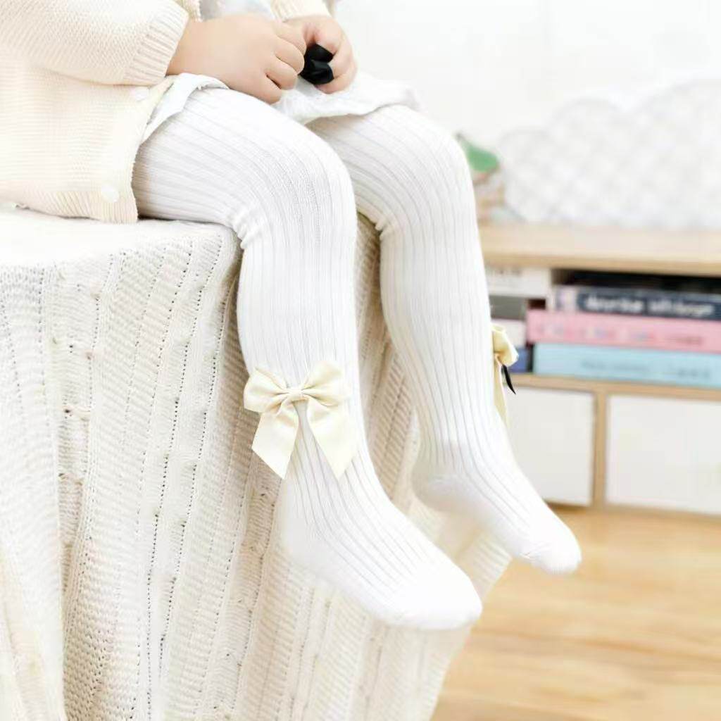 女童打底裤春夏季宝宝连裤袜春秋薄款纯棉大pp儿童白色舞蹈袜春