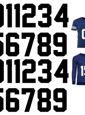 大号球衣号码贴热转印烫画标diy比赛球服帽子黑色数字贴花胸章贴