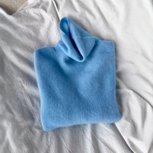 冰川蓝色高领毛衣女款2026新款冬季可外穿内搭打底衫针织修身上衣