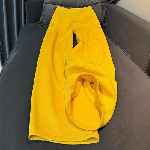 刺绣牛仔裤高腰牛仔裤休闲长裤子