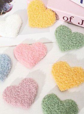 卡通可爱毛绒爱心形桃心配饰暖乎乎鲜花花束包装材料装饰摆件