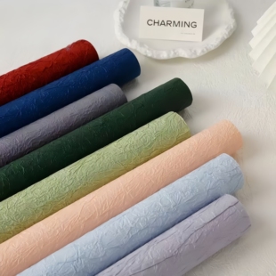 手工加厚板石纹纸 肌理感褶皱纸鲜花花束包装纸花店花艺制作资材