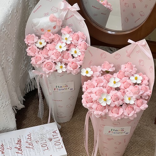 开瓣仙子之吻免手翻茶苞玫瑰香皂花仿真香薰花情人节520花束材料