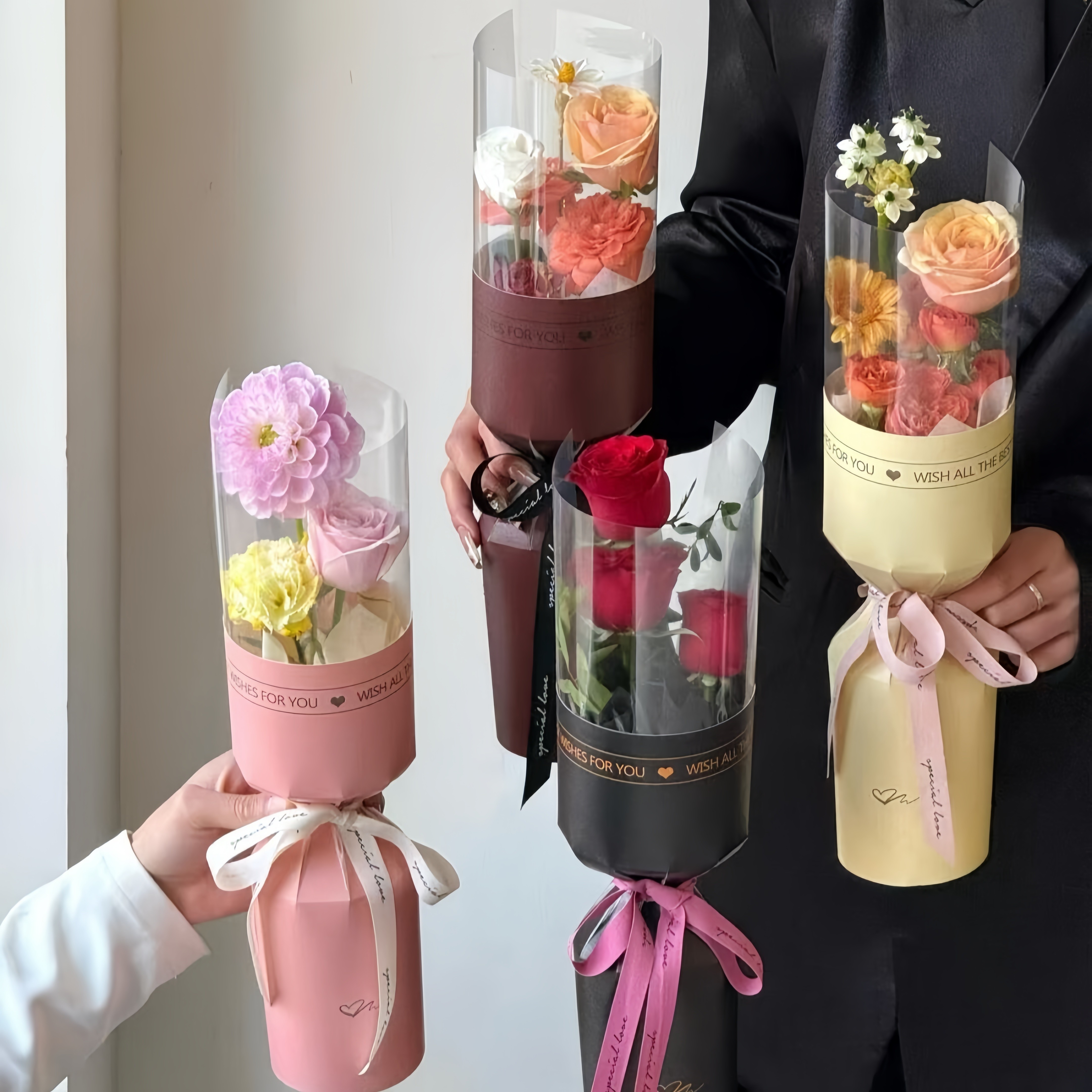 单枝花束包装袋透明防水款一体式定性片鲜花花束包装纸包花神器,节庆用品/礼品,节日装扮用品,淘宝优惠券,粉丝福利购,淘宝优惠卷