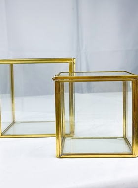 正方形摆件DIY永生花收纳盒玻璃