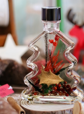 圣诞玻璃瓶永生花干花浮游花DIY植物标本制作材料包无火香薰容器